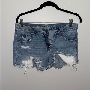 American Eagle Vintage High-Rise Festival Distressed Denim Shorts